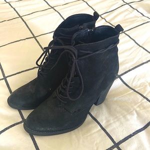 Aldo Black Lace-Up Booties